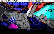Space Quest III: The Pirates of Pestulon for Amiga - Roger explores the garbage freighter.