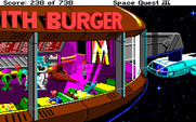 Space Quest III: The Pirates of Pestulon for Amiga - Walking on in to this fast food dive...
