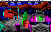 Space Quest III: The Pirates of Pestulon for Amiga - Hmm, what appears to be a giant robot head is here...