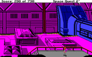 Space Quest III: The Pirates of Pestulon for Amiga - Entering a strange alien device...or something.