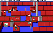 Space Quest III: The Pirates of Pestulon for Amiga - Disguised as a janitor, I infiltrate ScumSoft...