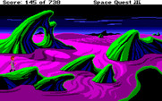 Space Quest III: The Pirates of Pestulon for Amiga - There are many useless locations to explore on this planet...