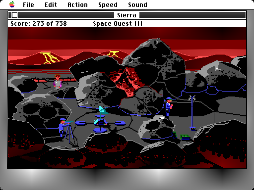 Space Quest III: The Pirates of Pestulon Macintosh Screenshot: Who are these suspect characters?