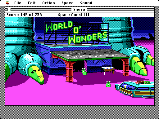 Space Quest III: The Pirates of Pestulon Macintosh Screenshot: Welcome to the World O' Wonders!