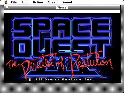 Space Quest III: The Pirates of Pestulon Macintosh Screenshot: Title screen.