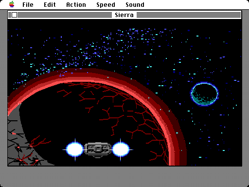 Space Quest III: The Pirates of Pestulon Macintosh Screenshot: Setting course to Pestulon...