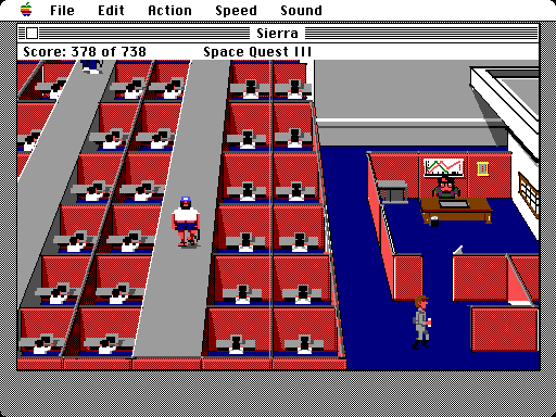 Space Quest III: The Pirates of Pestulon Macintosh Screenshot: Welcome to accounting!