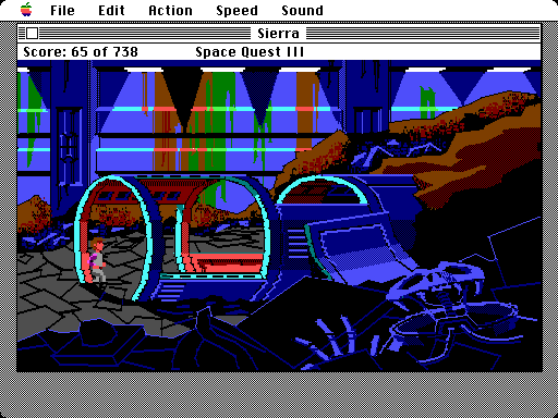 Space Quest III: The Pirates of Pestulon Macintosh Screenshot: Exploring further...