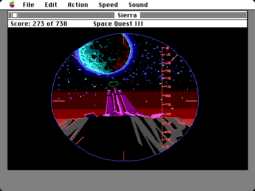 Space Quest III: The Pirates of Pestulon Macintosh Screenshot: What is this thing?