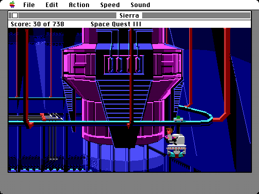 Space Quest III: The Pirates of Pestulon Macintosh Screenshot: You'll need this grabber to move some heavy objects around...