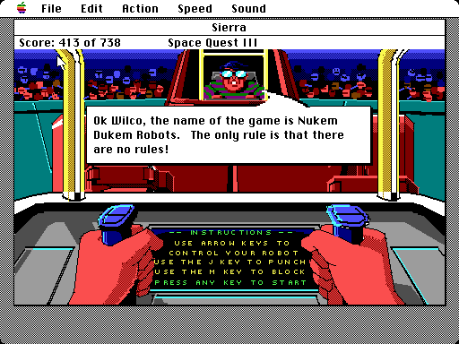 Space Quest III: The Pirates of Pestulon Macintosh Screenshot: The rules of the game...