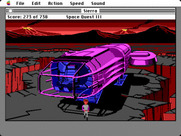 Space Quest III: The Pirates of Pestulon for Macintosh - Landed on the volcanic planet Ortega.