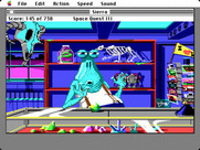 Space Quest III: The Pirates of Pestulon for Macintosh - Selling a gem to Fester Blatz for some extra cash.