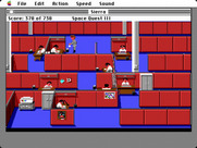 Space Quest III: The Pirates of Pestulon for Macintosh - Sneaking around disguised as a janitor...