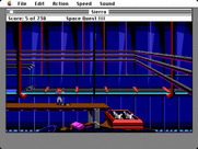 Space Quest III: The Pirates of Pestulon for Macintosh - Escaping from falling into the garbage compacter.
