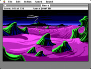 Space Quest III: The Pirates of Pestulon for Macintosh - Walking into the distance of a desolate landscape...