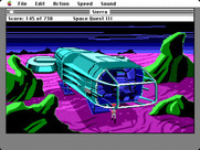 Space Quest III: The Pirates of Pestulon for Macintosh - The Aluminum Mallard has landed.