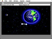 Space Quest III: The Pirates of Pestulon for Macintosh - Time to land...