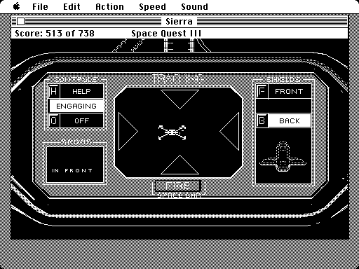 Space Quest III: The Pirates of Pestulon Macintosh Screenshot: The final fight!