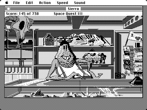 Space Quest III: The Pirates of Pestulon Macintosh Screenshot: Introducing Fester Blatz!