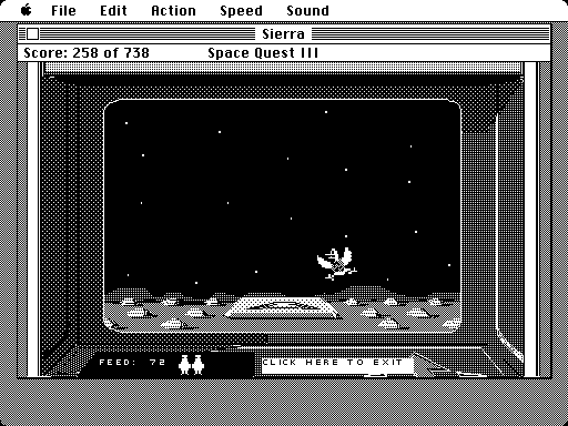 Space Quest III: The Pirates of Pestulon Macintosh Screenshot: Playing Astro Chicken.