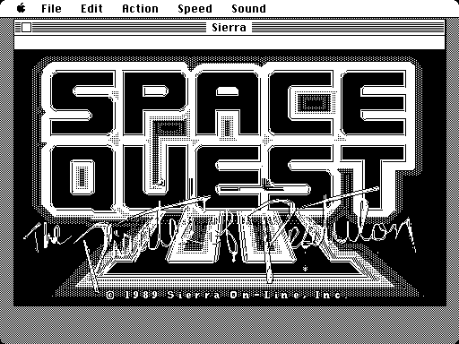 Space Quest III: The Pirates of Pestulon Macintosh Screenshot: Title screen.