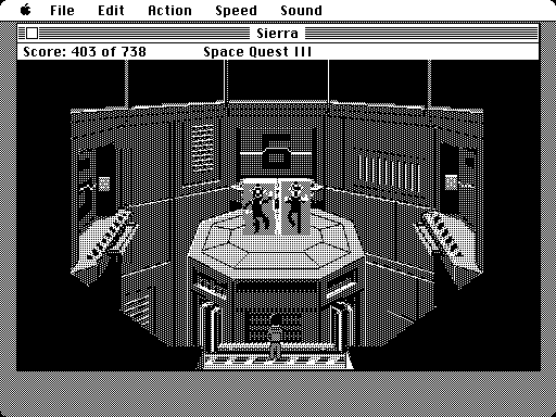 Space Quest III: The Pirates of Pestulon Macintosh Screenshot: The Two Guys are trapped!