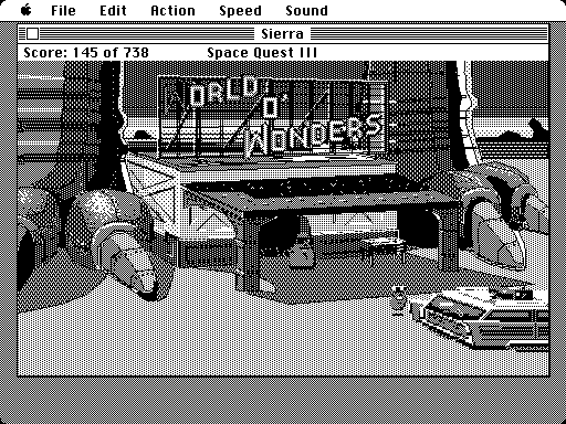Space Quest III: The Pirates of Pestulon Macintosh Screenshot: Welcome to the World O' Wonders!