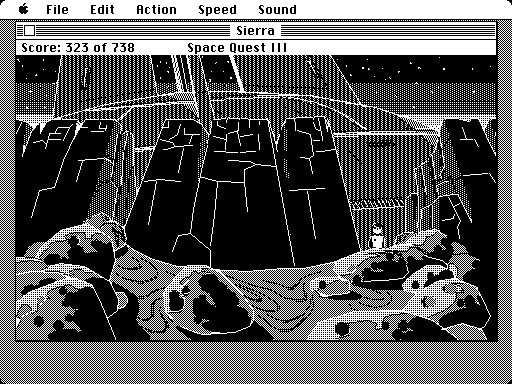 Space Quest III: The Pirates of Pestulon Macintosh Screenshot: I need to get out of here fast!