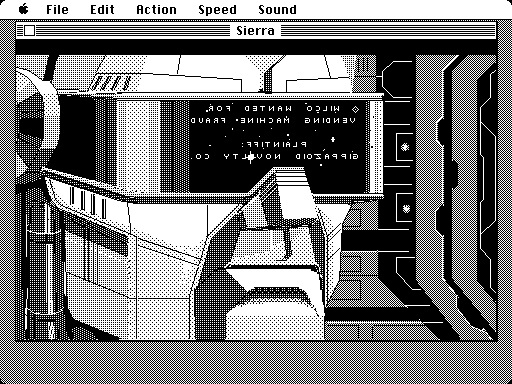 Space Quest III: The Pirates of Pestulon Macintosh Screenshot: Looks like I'm in trouble...