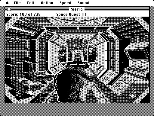 Space Quest III: The Pirates of Pestulon Macintosh Screenshot: Inside the ship...