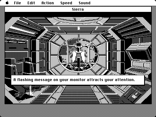 Space Quest III: The Pirates of Pestulon Macintosh Screenshot: In hyperspace...