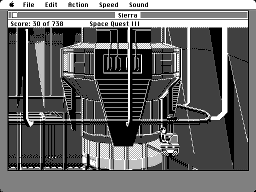 Space Quest III: The Pirates of Pestulon Macintosh Screenshot: You'll need this device to move some stuff around...