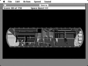 Space Quest III: The Pirates of Pestulon for Macintosh - Walking down a dangerous corridor...