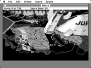 Space Quest III: The Pirates of Pestulon for Macintosh - Exploring the junk freighter.