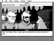 Space Quest III: The Pirates of Pestulon for Macintosh - Roger Wilco introduces himself.