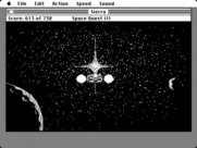 Space Quest III: The Pirates of Pestulon for Macintosh - The Aluminum Mallard after leaving a black hole...