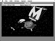 Space Quest III: The Pirates of Pestulon for Macintosh - Arriving at Monolith Burger.