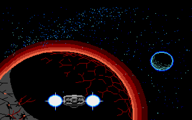 Space Quest III: The Pirates of Pestulon Atari ST Screenshot: Time to land on Pestulon!