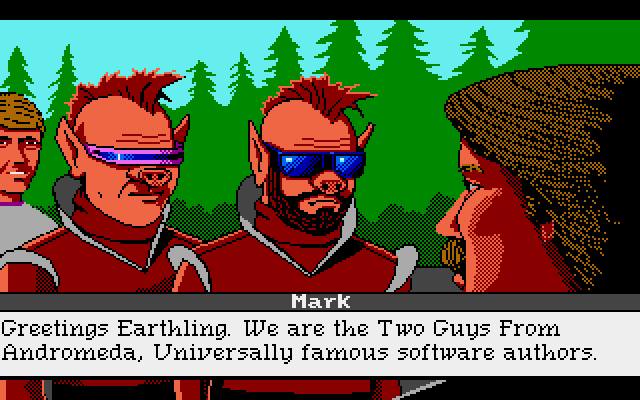 Space Quest III: The Pirates of Pestulon Atari ST Screenshot: Greetings Earthling!