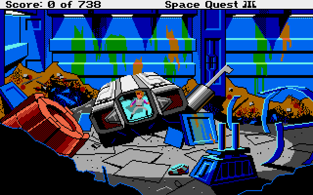 Space Quest III: The Pirates of Pestulon Atari ST Screenshot: Game start.