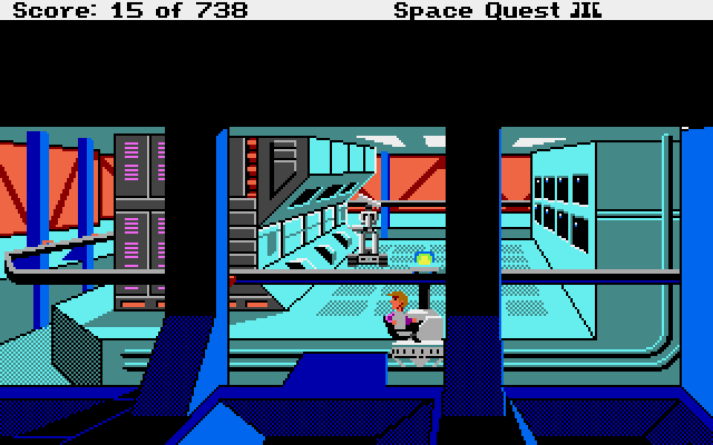 Space Quest III: The Pirates of Pestulon Atari ST Screenshot: Driving the grabber device.