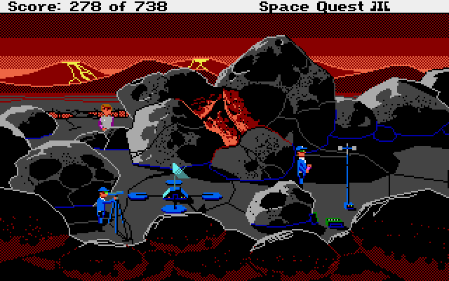 Space Quest III: The Pirates of Pestulon Atari ST Screenshot: Who are these suspect characters?