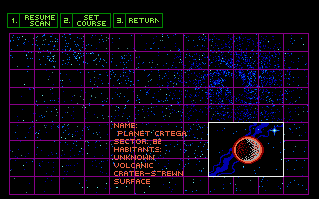 Space Quest III: The Pirates of Pestulon Atari ST Screenshot: Now that I have a spaceship, let's see where I can go.