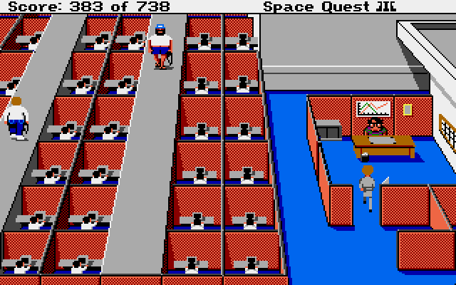 Space Quest III: The Pirates of Pestulon Atari ST Screenshot: Welcome to accounting!