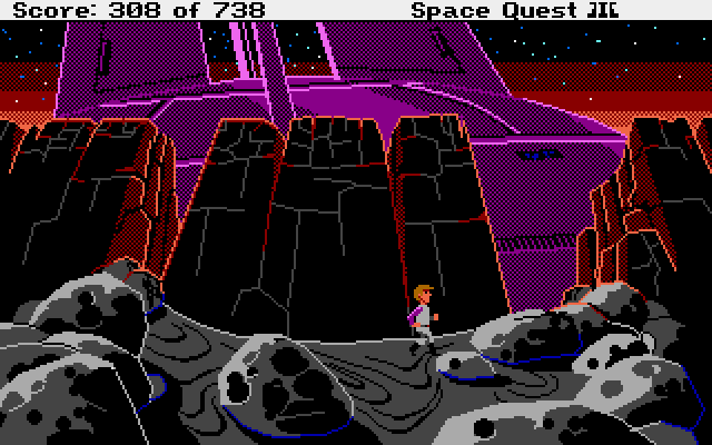 Space Quest III: The Pirates of Pestulon Atari ST Screenshot: What have we here?