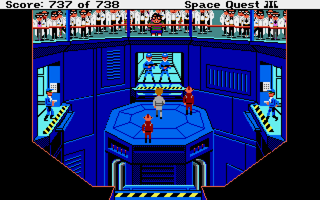 Space Quest III: The Pirates of Pestulon Atari ST Screenshot: Caught trying to rescue the Two Guys!