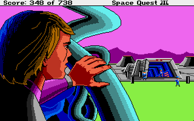 Space Quest III: The Pirates of Pestulon Atari ST Screenshot: The entrance to ScumSoft.