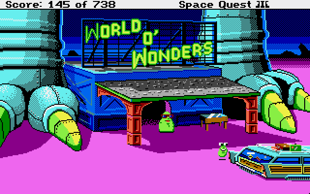Space Quest III: The Pirates of Pestulon Atari ST Screenshot: Welcome to the World O' Wonders!