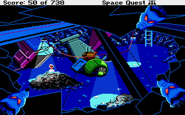 Space Quest III: The Pirates of Pestulon Atari ST Screenshot: Uh oh, giant rats!